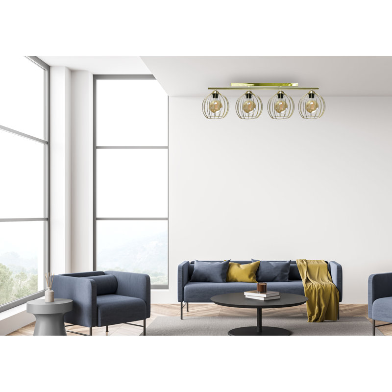 Andrekia Flush Mount, Gold, Gold