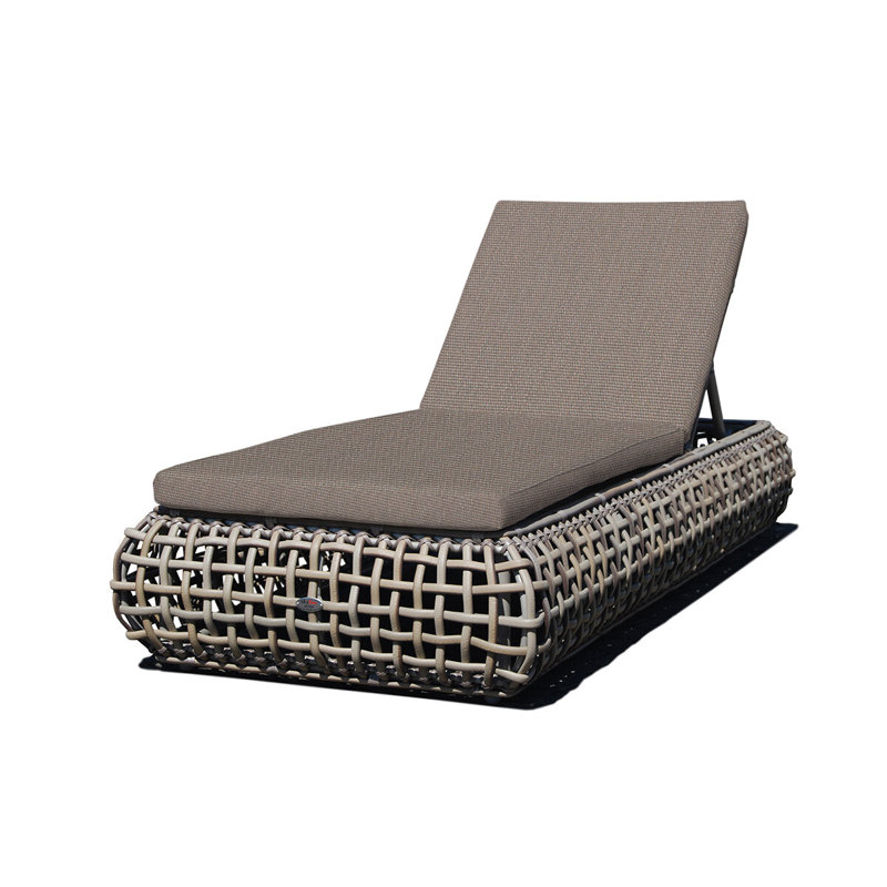Dynasty Outdoor Chaise Lounge, Kubu Mushroom, Canvas Taupe Sunbrella® Canvas