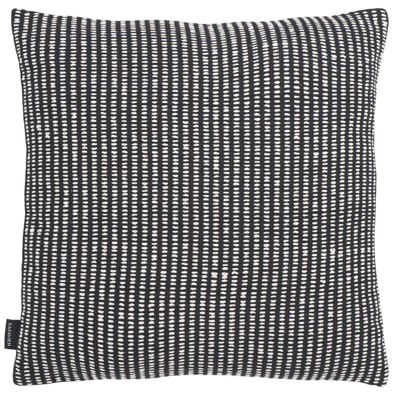 Coussin en coton Marciela, Noir / blanc