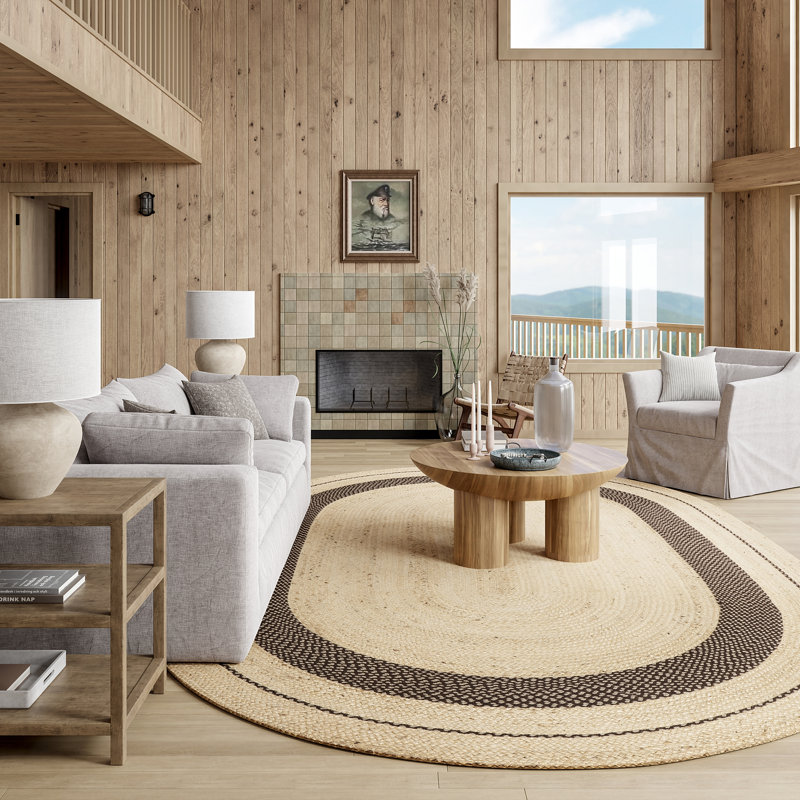 Cottage Jute Area Rug, Oval 6' x 9'