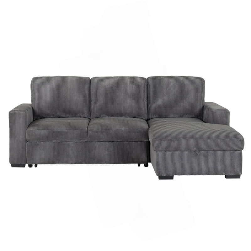 Charmant canapé modulaire gris avec fonction coulissante pour un confort ultime