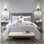 Collection de literie grise double / grand - courtepointe avec édredon délicat et matelassé en microfibre brossée douce