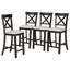 Ensemble de table de salle à manger à hauteur de comptoir 6 pièces TREXM avec 4 chaises et banc pour la salle à manger (espresso)-129445527-129445529-129445530