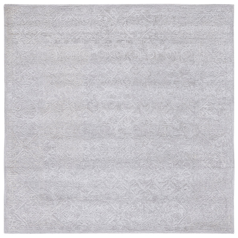 Martha Stewart Hand Tufted Wool/Viscose/Cotton Southwestern Rug in Gray, Square 6'