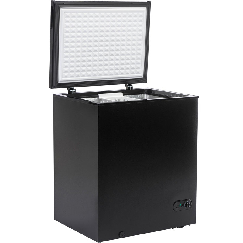 Congélateur coffre de 10,0 pieds cubes, congélateur supérieur à porte ouverte avec contrôle de la température réglable, fonctionnement silencieux, écoénergétique, noir