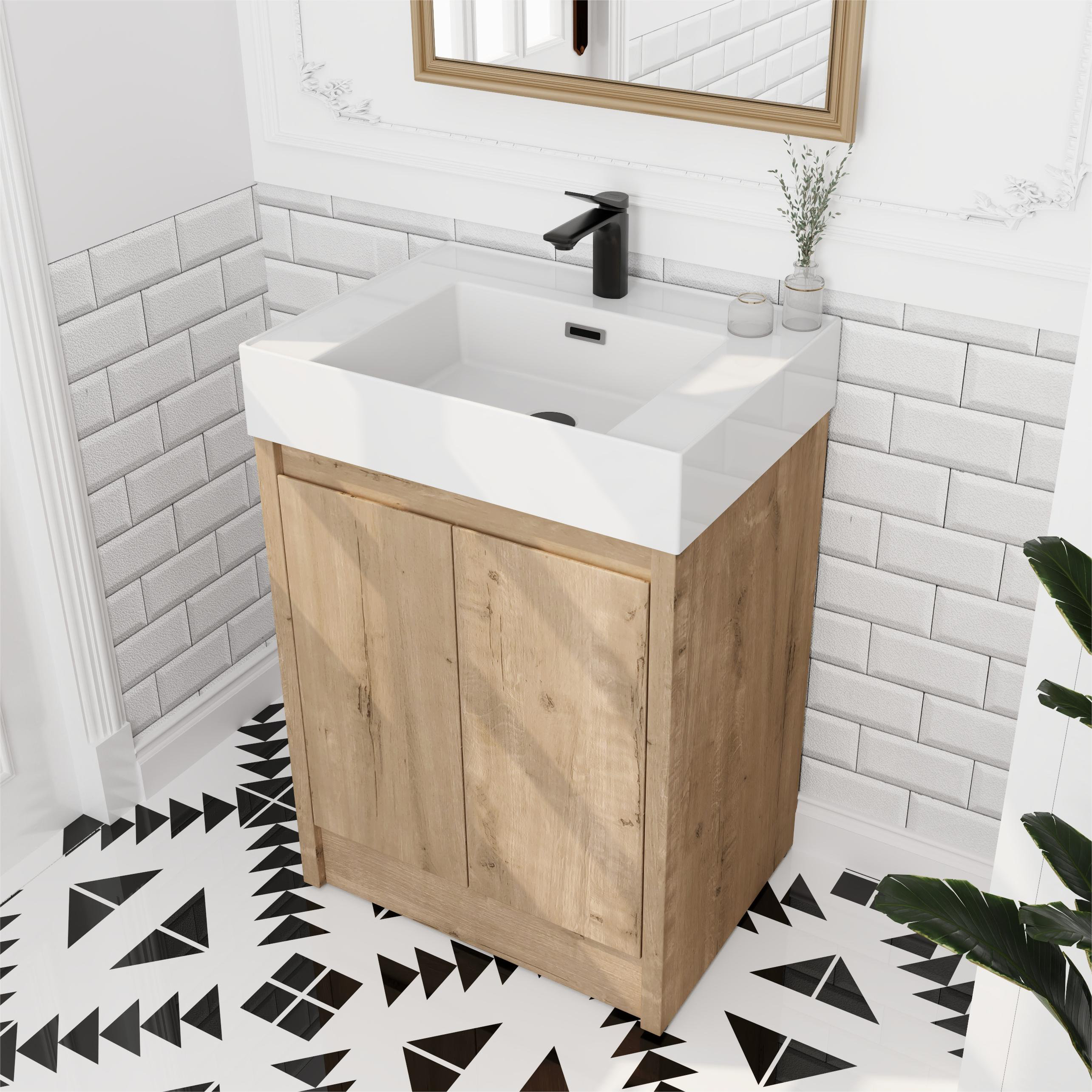 Millwood Pines Demontrey 23.64'' Single Bathroom Vanity with Resin Top ...