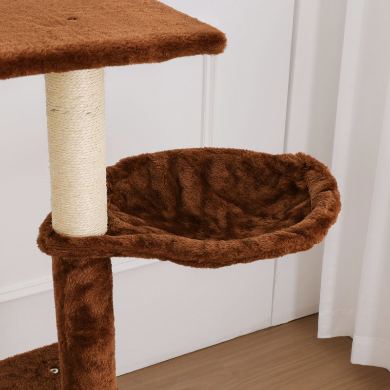 Arbre à chat brun à 6 niveaux