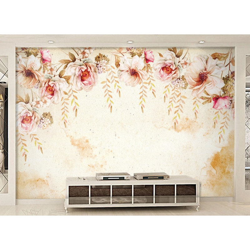 Papier peint amovible pastel rose, L 105,96 po x l 187 po