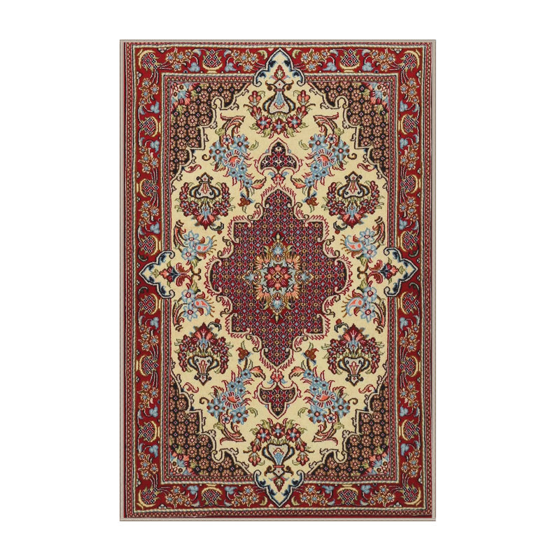 Tapis brun/beige traditionnel Jitu, Rectangle 6 pi x 9 pi
