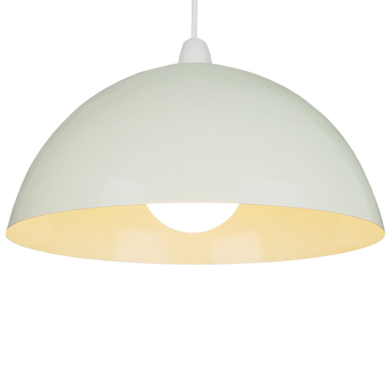 22cm H Steel Bowl Pendant Shade ( Screw On ), Deep Cream