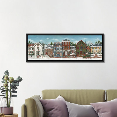 «Christmas Village» par David Carter Brown - Estampe numérique sur toile tendue avec châssis