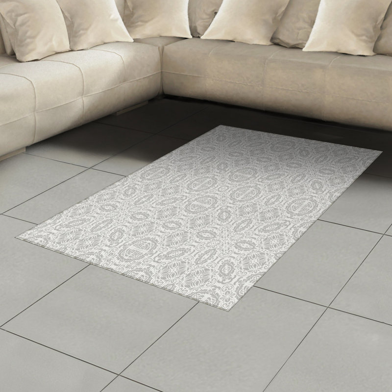 Tapis décoratif en fibres de polyester à haute densité Damask, Rectangle— 4 pi x 5 pi 8 po