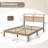 Queen Bed Frame With Natural Rattan Headboard, Queen Platform Bed Frame With LED Lights And Storage, Sturdy Wooden Slat Support, Mattress Foundation, No Box Spring Needed-357736380