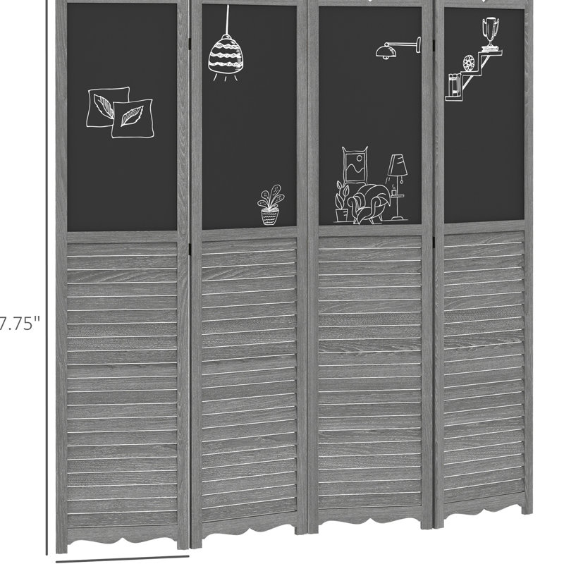 4 paravents en bois de couleur grise pour l'intimité du bureau de 5,5 pieds de hauteur