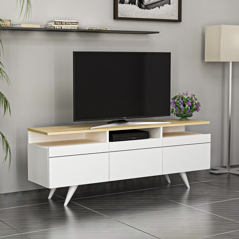 Camina TV Stand for TVs up to 55", Oak/White