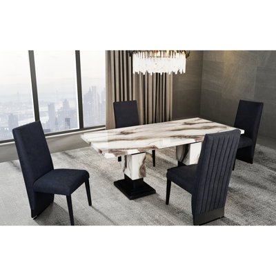 Chaise d'appoint moderne et contemporaine noire à motif uni de 2 avec finition bouclée, dossier allongé, rembourrage en mousse, structure en bois d'hévéa, idéale pour la salle à manger, facile à nettoyer, profondeur 19,26 po, largeur 26,03 po, 42,44 po
