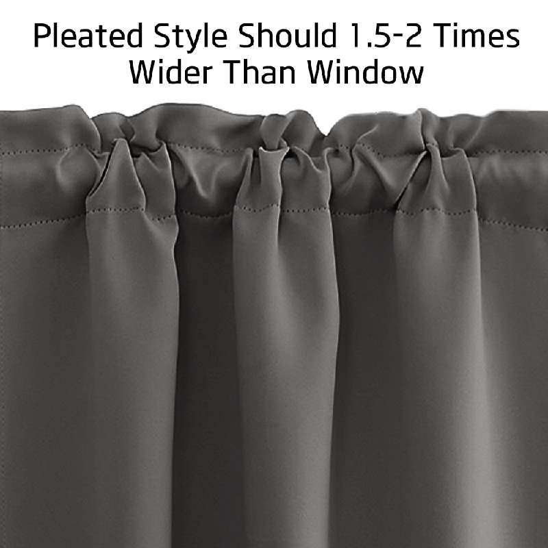 Polyester Blackout Rod Pocket Valance, Gray, 34" W x 36" L