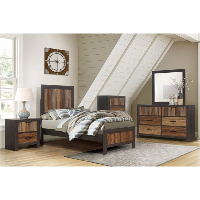 Ensemble de chambre à coucher à panneau Enderson 5-2_Myrle, Simple