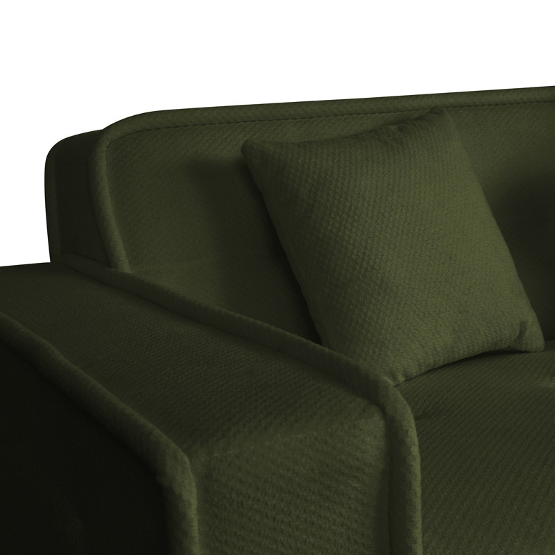 Canapé rembourré Marquida, 100 % polyester vert