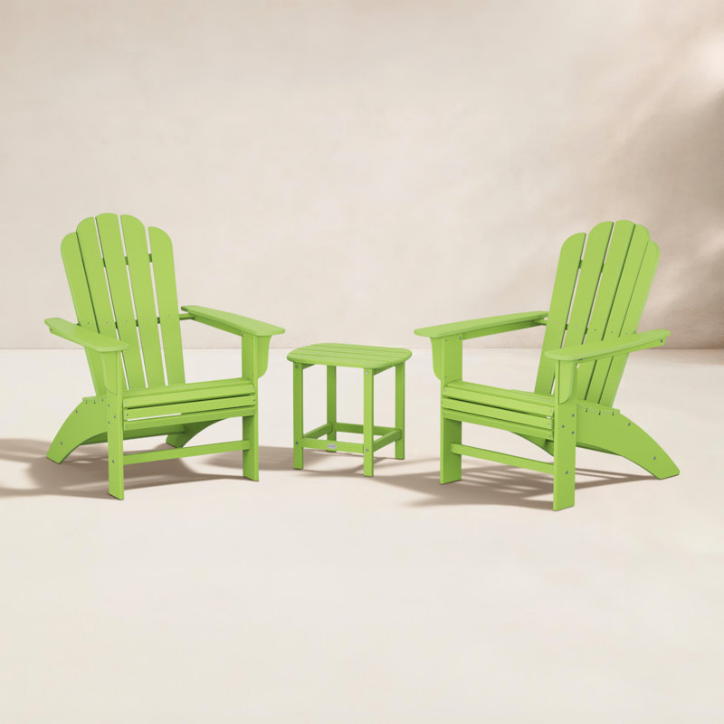 POLYWOOD Cottage Adirondack Chair Set, Lime