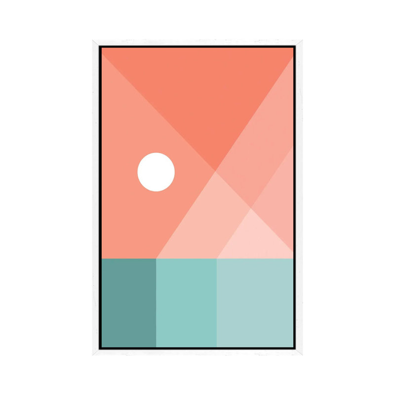Geometric Landscape XII - Print on Canvas, White Framed, 66.04 cm H x 45.72 cm W