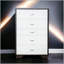 Commode 5 tiroirs Eloy à finition blanche et espresso avec rangement spacieux et fabrication durable pour les chambres modernes