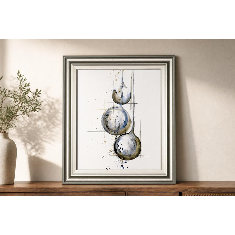 Abstract Orbs Wall Art - 22" x 26" - Silver Frame