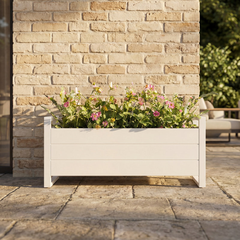 Boîte à fleurs en métal Marria, Blanc