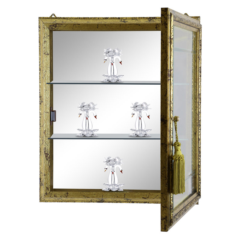 Vitrine murale Constance, Or patiné