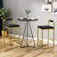 Tabouret de bar moderne à hauteur de comptoir en velours noir avec cadre moderne, or, rembourré, base, application multi-pièces-121107597-121107598