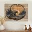 «Grizzly Bear Into The Winter Landscape I», impression sur bois d'ours - sur bois de pin naturel-1087389584