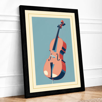 Violin in Stillness Modern - Framed Print