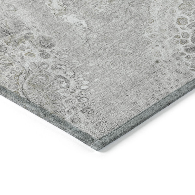 Tapis extérieur lavable abstrait 8 pi x 10 pi gris et taupe