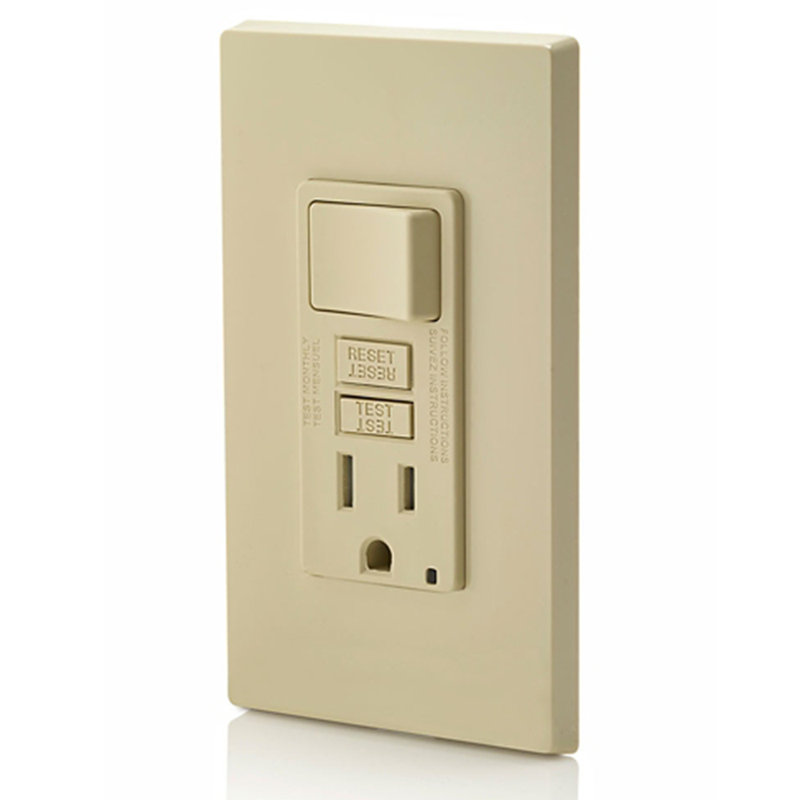 Ensemble de 1 prise de courant 15 à 15 Volts 15 ampoules Leviton SmartlockPro Ivory