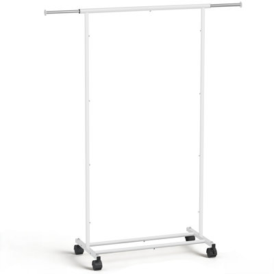 47'' Rolling Clothing Rack, Metal Adjustable Garment Rack with Univeral Casters