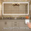 Miroir de salle de bain à DEL 72 x 36, miroirs de salle de bain à intensité variable pour le mur, antibuée, 3 couleurs réglables, mémoire, lumières à DEL doubles (avant et rétroéclairé) Matériau trempé durable-109488287