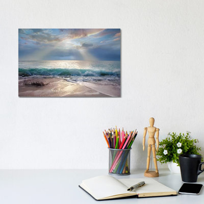 Aqua Blue Morning by Mike Calascibetta - Wrapped Canvas Print
