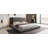 Floor Upholstered Platform Bed With Extended Wood Headboard & Bedside Shelf,No Box Spring Needed-861073856