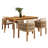 Outdoor Dining Set With Acacia Wood Table And 4 Chairs, Washable Waterproof Cushions, Slatted Tabletop For Patio Garden, Beige-1692677735-1692677721
