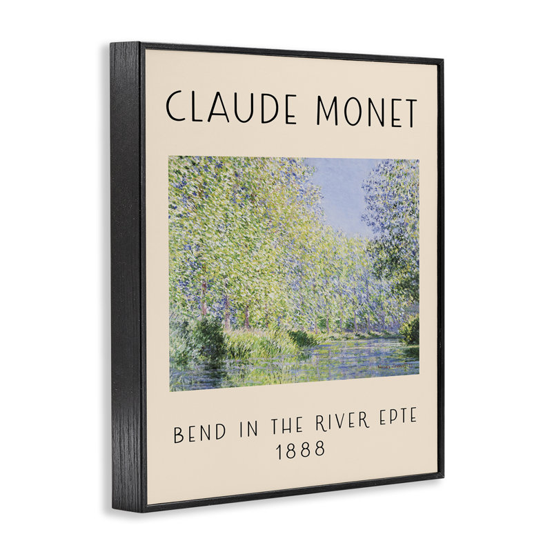  Classic River Bend Monet Framed Giclee Art by Daphne Polselli, H 20 po x l 16 po, Giclée encadrée noir minuit