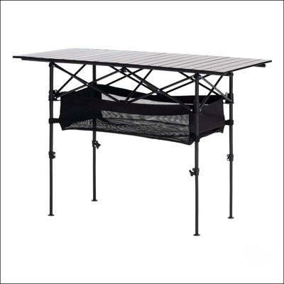 Table de camping pliante portative avec hauteur réglable et conception légère en aluminium pour un pique-nique en plein air