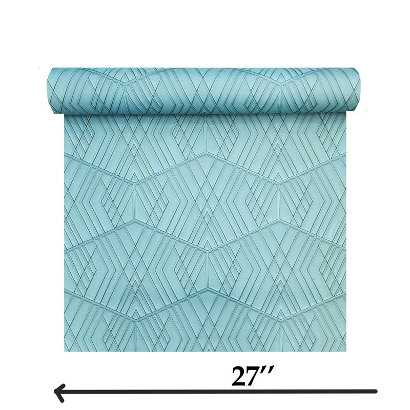 Papier peint géométrique hexagonal bleu sarcelle