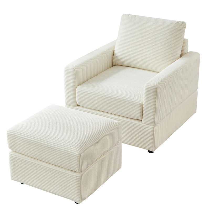 Chaise longue beige pour le salon. Canapé modulaire confortable et confortable avec revêtement en velours côtelé et dossier amovible