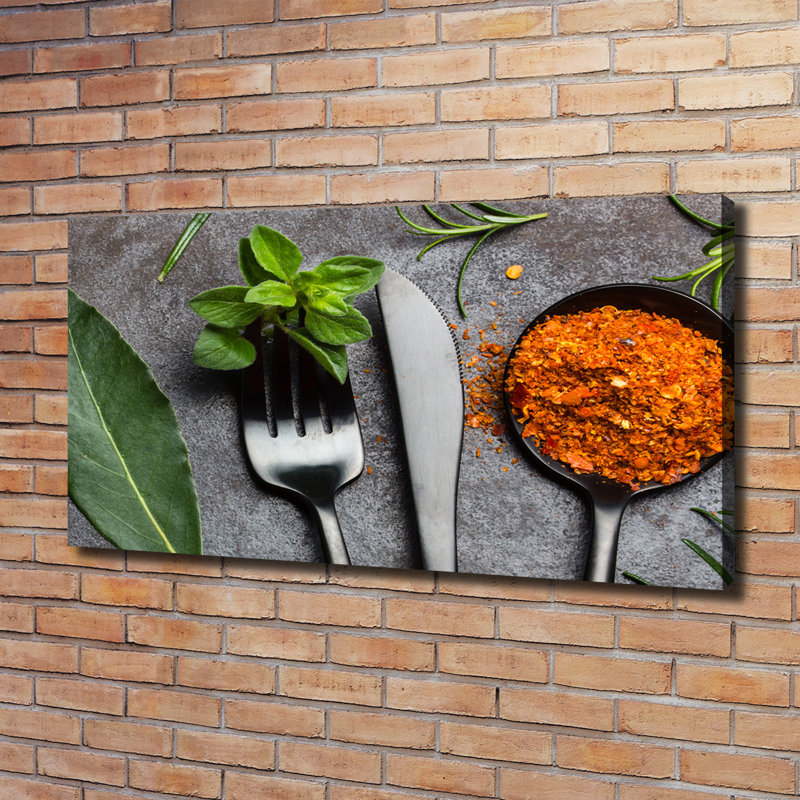 Cutlery And Spices - Wrapped Canvas Print