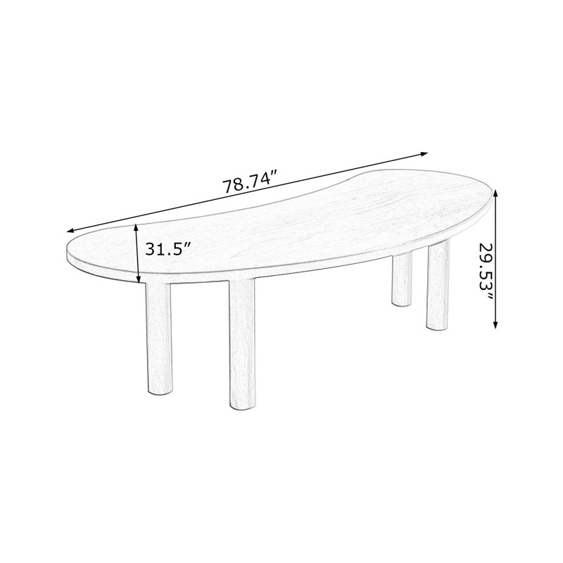 Brown Specialty Solid Wood Desks, 29.53" H x 78.74" W x 31.5" D