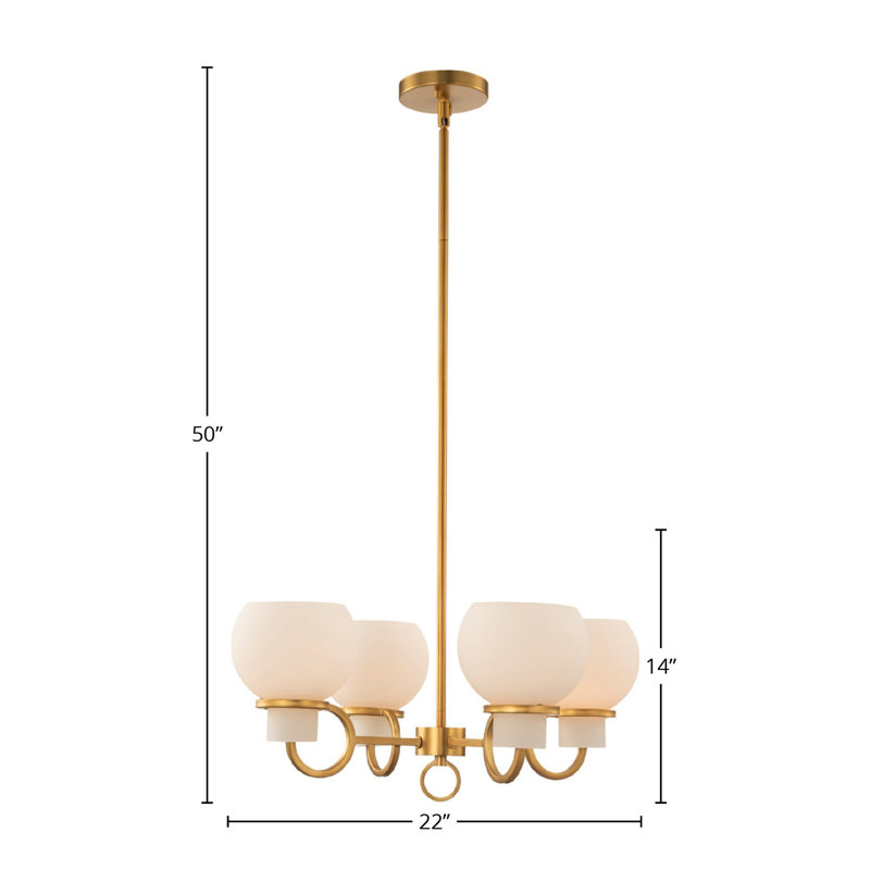 Lustre en laiton Ascher 4 LT Asco Kalco