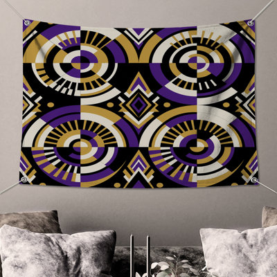 Geometric Art Deco Pattern Wall Tapestry - Art Deco Wall Decor
