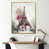 Toile avec cadre flottant or