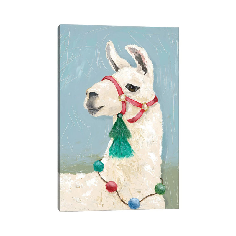 «Painted Llama I» par Jade Reynolds - reproduction, Toile tendue, Aucun mat, H 40 po x l 26 po x P 1,5 po
