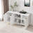 Billison Modern Dining Room Cabinet With 2 Layers 6 Compartments ,Sideboard With Gilded Legs And Handles